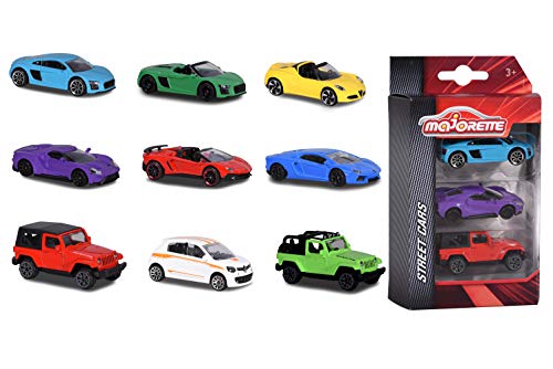 Majorette 212052270 3er Set Spielzeugautos, Miniaturfahrzeuge, Spielzeugauto aus Metall, 3 versch. Sets, Lieferung: 1 x 3er Set, zufällige Auswahl, 7,5 cm, Mehrfarbig von Smoby