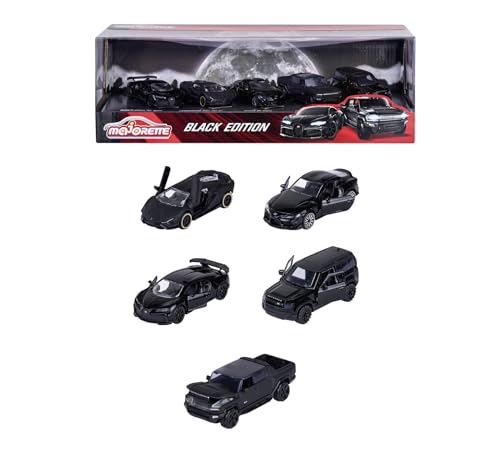 Majorette Auto-Set Black Edition (5 Autos) - 5 Schwarze Modellautos aus Metall mit Freilauf, Federung & zu öffnendem Teil, Spielzeugautos für Sammler und Kinder ab 3 Jahre, je 7,5 cm Majorette Auto-Set Black Edition (5 Autos) - 5 Schwarze Modellautos aus Metall mit Freilauf, Federung & zu öffnendem Teil, Spielzeugautos für Sammler und Kinder ab 3 Jahre, je 7,5 cm von Smoby