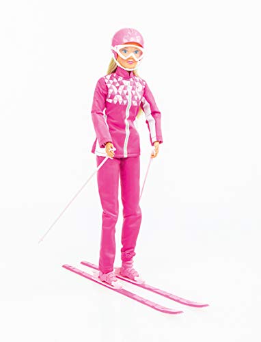 STEFFI LOVE 105733462 Ski-Poupée Mannequin 29cm-Paire de Skis + Casque et Lunettes Puppe, Rosa von Smoby