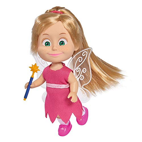 Simba 109301680 - Mascha und der Bär Style, 4-Fach Sortiert, es Wird nur EIN Artikel geliefert, Masha in 4 außergewöhnlichen Outfits, jeweils mit passendem Zubehör, 12cm, ab 3 Jahre von Smoby