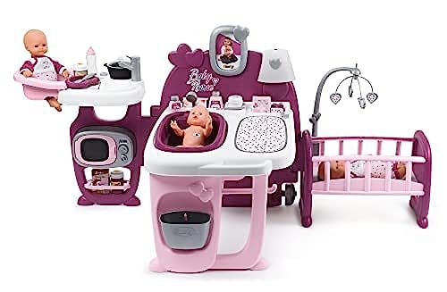 Smoby 220349 – Baby Nurse Spielcenter für Puppen – mit Puppenbett, Badewanne, Spielküche, Wickeltisch, viel Zubehör, Kinder ab 3 Jahren, rosa, lila Smoby 220349 – Baby Nurse Spielcenter für Puppen – mit Puppenbett, Badewanne, Spielküche, Wickeltisch, viel Zubehör, Kinder ab 3 Jahren, rosa, lila von Smoby