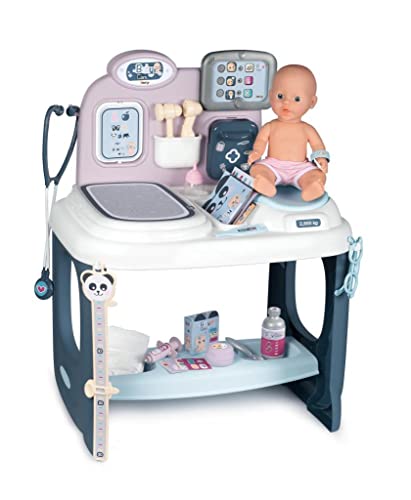 Smoby – Baby Care Center - für Puppen bis 38 cm – mit mechanischer Waage, Untersuchungstisch und alles was zu einem Arztbesuch gehört, für Kinder ab 3 Jahren von Smoby