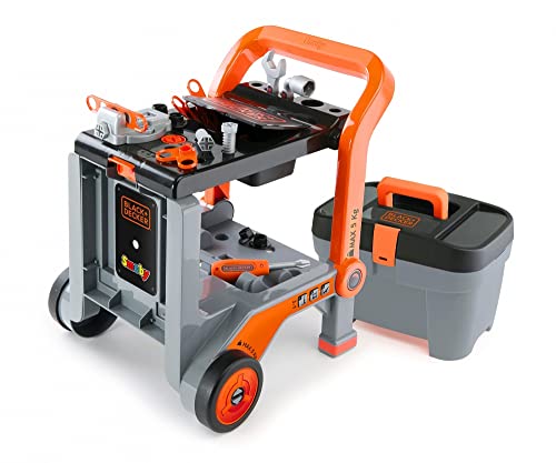 Smoby 360202 - Black + Decker 3-in-1 Multi-Werkbank mit Werkzeugkoffer - kleine Werkbank, mobiler Trolley, praktische Schubkarre, mit viel Zubhör, für Kinder ab 3 Jahren Smoby 360202 - Black + Decker 3-in-1 Multi-Werkbank mit Werkzeugkoffer - kleine Werkbank, mobiler Trolley, praktische Schubkarre, mit viel Zubhör, für Kinder ab 3 Jahren von Smoby