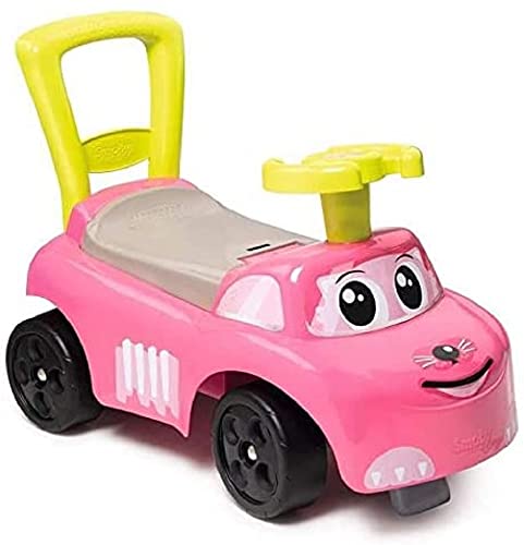Smoby - Mein erstes Auto Rutscherfahrzeug - Kinderfahrzeug mit Staufach und Kippschutz, für drinnen und draußen, für Kinder ab 10 Monaten, rosa von Smoby