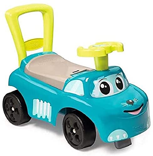 Smoby - Mein erstes Auto Rutscherfahrzeug - Kinderfahrzeug mit Staufach und Kippschutz, für drinnen und draußen, für Kinder ab 10 Monaten, blau von Smoby