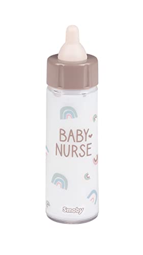 Smoby - Baby Nurse Magisches Milch-Fläschchen - Puppenflasche, Trinkflasche für Puppen mit magischer Milch, für alle Puppen, für Kinder ab 1 Jahren, Rosa, Lila von Smoby