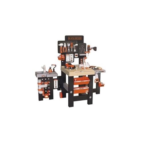 Smoby Black and Decker Kids Mega Center Workbench with 95+ Accessories Pretend Play Toy Workbench with Tools von Smoby