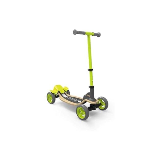 Smoby 7600750700 Wooden Fun Scooter, 4 Räder, Grün/Schwarz von Smoby