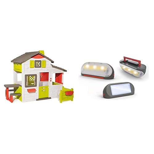 Smoby 7600810203 - Neo Friends Haus - Spielhaus für Kinder für drinnen und draußen, 3 Jahren & 810910 - Solarlampe mit Tragegriff - Zubehör für Spielhaus, für Kinder ab 2 Jahren von Smoby