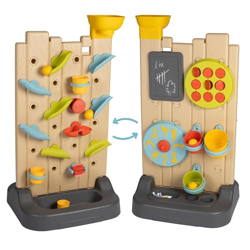 Smoby - 6-in-1 Activity Wall (48x43x88 cm) - Spielewand für Indoor & Outdoor mit 6 Spielen auf 2 Seiten - u.a. mit Wasserbahn, Kugelbahn & Ballwurfspiel, Spielzeug für Kinder ab 2 Jahre von Smoby