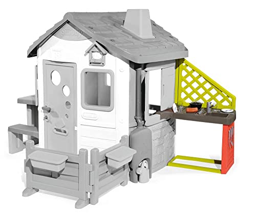 Smoby – Anbau-Küche für Smoby Spielhäuser – Spielküche für Spielhaus, mit einer Spüle und viel Zubehör, passend für die meisten Smoby Spielhäuser von Smoby