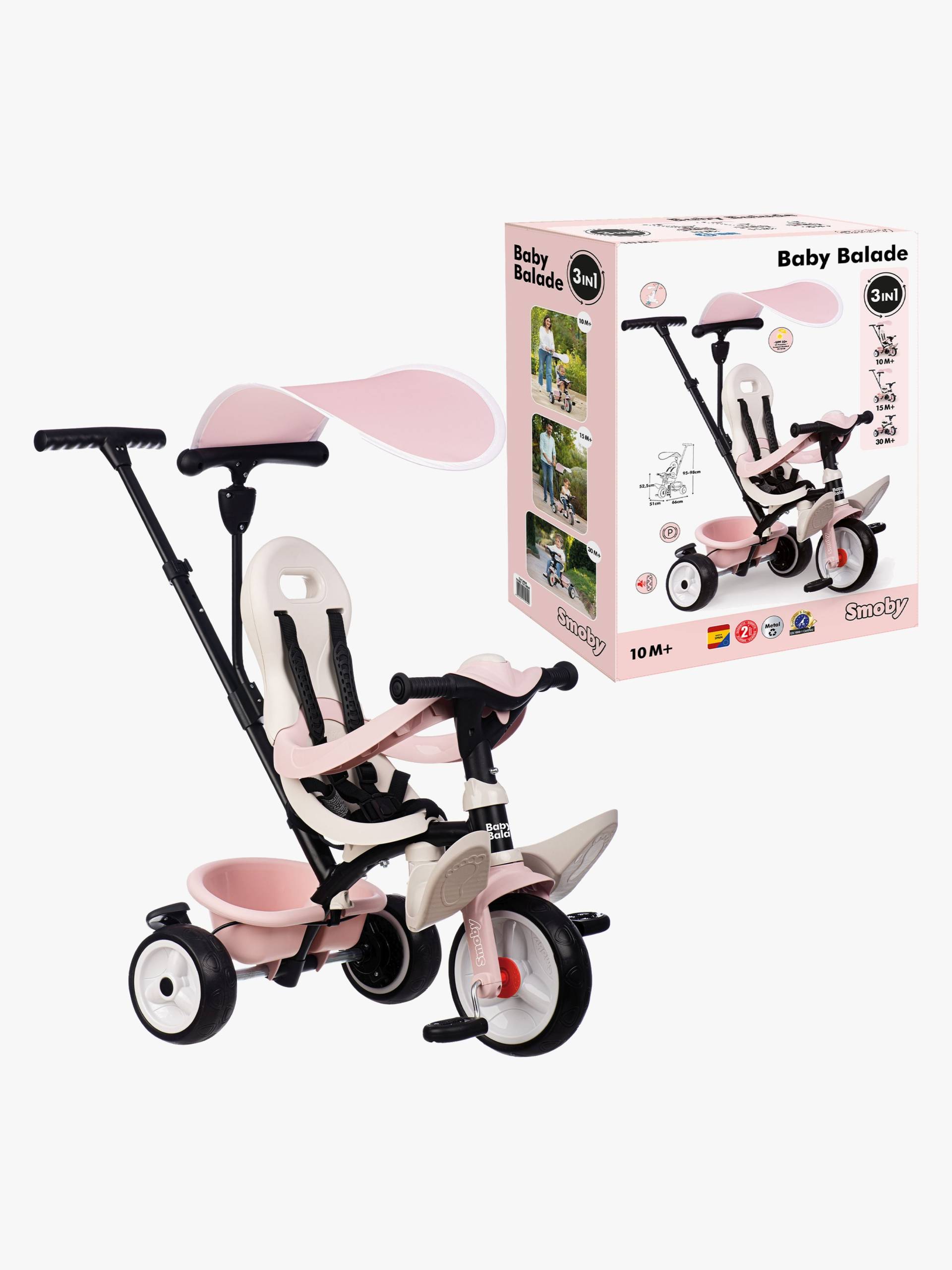 Smoby Baby Balade Dreirad Plus, Rosa von Smoby