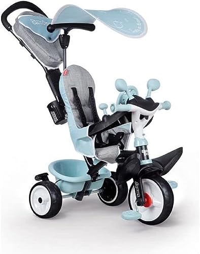 Smoby - Baby Driver Plus Blau - 3-in-1 Kinder Dreirad, mitwachsendes Multifunktionsfahrzeug mit premium Ausstattung, für Kinder ab 10 Monaten von Smoby