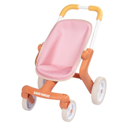 Smoby Baby Nurse Pop Kinderwagen für Puppen bis 42 cm, ergonomischer Griff, multidirektionale Räder, ab 18 Monaten, hergestellt in Spanien von Smoby