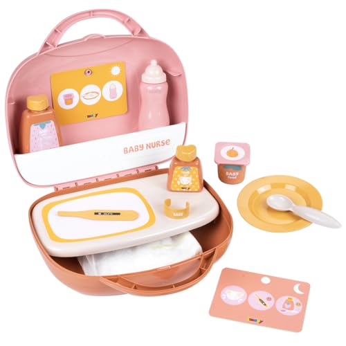 Smoby - Baby Nurse Puppen-Pflegekoffer mit 13-teiligem Pflegezubehör - Inkl. Teller, Fläschchen, Windel & Thermometer - Für realistische Rollenspiele, für Kinder ab 3 Jahren, in Frankreich gefertigt Smoby - Baby Nurse Puppen-Pflegekoffer mit 13-teiligem Pflegezubehör - Inkl. Teller, Fläschchen, Windel & Thermometer - Für realistische Rollenspiele, für Kinder ab 3 Jahren, in Frankreich gefertigt von Smoby