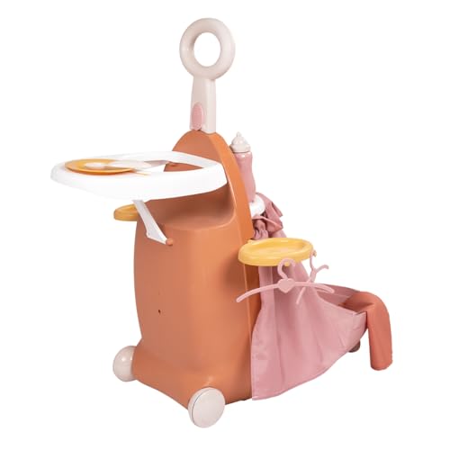 Smoby - Baby Nurse Puppenpflege-Trolley - 3-in-1 Koffer, Bett, Hochstuhl - 6 Zubehörteile - Für Puppen bis 42 cm (Nicht enthalten), ab 18 Monaten in Frankreich gefertigt von Smoby