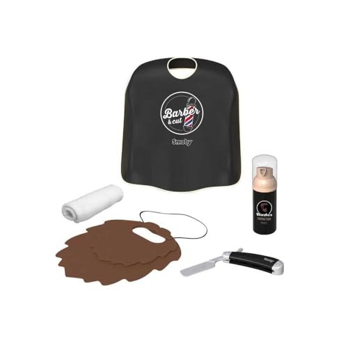 Smoby Barber & Cut – Erster Bart – Spielzeug für Barbier – 5 Zubehörteile – Bart, Umhang aus Stoff, Haarschneider, Flasche mit künstlichem Rasierschaum und Handtuch – ab 3 Jahren Smoby Barber & Cut – Erster Bart – Spielzeug für Barbier – 5 Zubehörteile – Bart, Umhang aus Stoff, Haarschneider, Flasche mit künstlichem Rasierschaum und Handtuch – ab 3 Jahren von Smoby