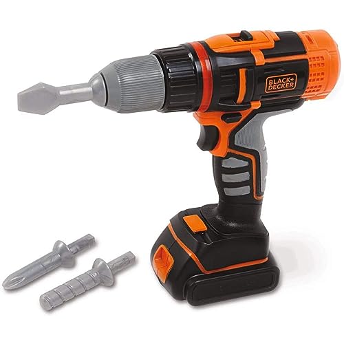 Smoby - Black + Decker Bohrmaschine/Elektroschrauber, Farbe Grau und Orange, 760360197 von Smoby