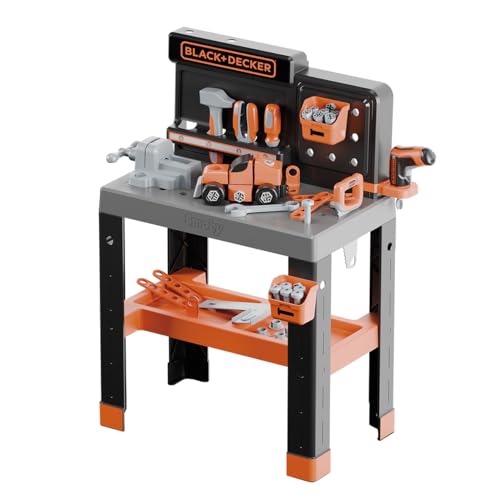 Smoby - Black + Decker – Werkbank Bricolo Pro – Nachahmungsspielzeug – 75 Zubehörteile – 7 Werkzeuge – Fahrzeugbau – Aufbewahrungsbereiche – recyceltes Material – ab 3 Jahren – hergestellt in Smoby - Black + Decker – Werkbank Bricolo Pro – Nachahmungsspielzeug – 75 Zubehörteile – 7 Werkzeuge – Fahrzeugbau – Aufbewahrungsbereiche – recyceltes Material – ab 3 Jahren – hergestellt in von Smoby