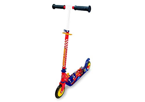 Smoby - Cars Roller - 2 Rädriger Scooter, mit Bremsen, klappbar, mit höhenverstellbarem Lenker und stabilem Metallrahmen, 70 x 32 x 83 cm, für Kinder ab 5 Jahren von Smoby