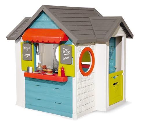 Smoby 810403 – Chef Haus - Multifunktionshaus für Kinder für drinnen und draußen, Restaurant, Spielhaus und Kaufmannsladen für Jungen und Mädchen ab 2 Jahren von Smoby