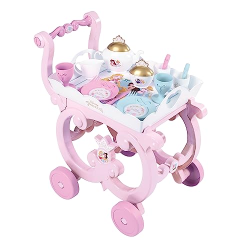 Smoby - Disney Princess Tea Trolley, herausnehmbares Tablett und 17 Zubehörteile, komplettes Teeservice und Besteck ab 3 Jahren (7600312502) von Smoby