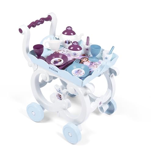 Smoby - Die Eiskönigin Servierwagen - Spielset mit Spielzeug-Teeservice, inkl. Teller, Besteck, Becher, Serviertablett und Wagen auf Rollen für Kinder ab 3 Jahren von Smoby