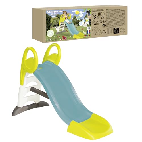 Smoby - GM Rutsche – kompakte Kinderrutsche mit Wasseranschluss, 1,5 Meter lang, mit Rutschauslauf, Verstrebung, Haltegriffen, für Kinder ab 2 Jahren von Smoby