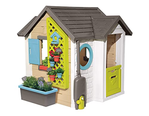 Smoby 810405 - Gartenhaus - Spielhaus für drinnen und draußen, mit kleiner Eingangstür und Fenstern, viel Zubehör zum Gärtnern, für Jungen und Mädchen ab 2 Jahren von Smoby