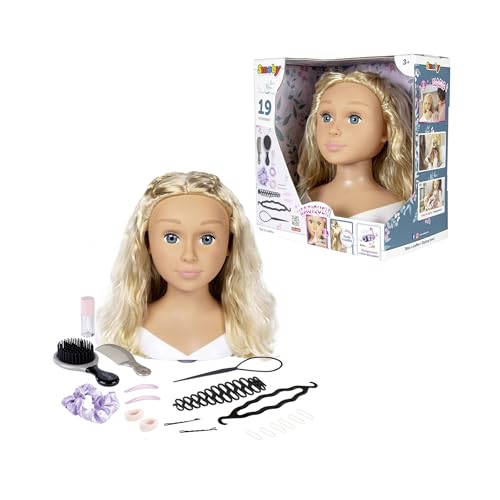 Smoby Großer Friseur-Stylingkopf Nia Haarstyling-Puppe + Zubehör von Smoby