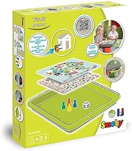 Smoby - Spiele-Schublade - Spielhauszubehör - inklusive Spielkarten, Spielfiguren und Würfel, für den Smoby Picknicktisch, ab 3 Jahren geeignet von Smoby