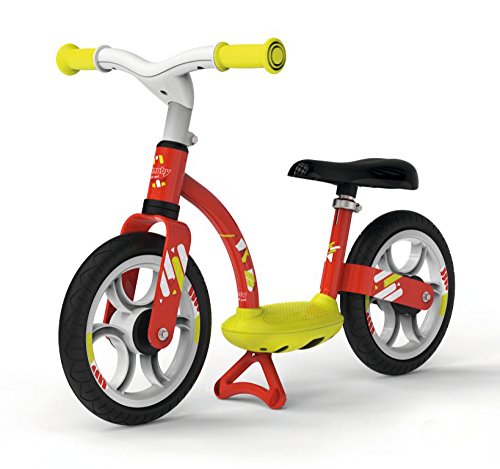 Smoby - Laufrad (rot / gelb) - für Kinder ab 2 Jahren, höhenverstellbares Kinderlaufrad (76 x 39 x 49 cm) mit Trittbrett und Ständer von Smoby