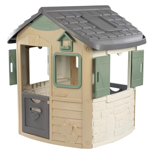 Smoby Life - Neo Jura Lodge Spielhaus (115x123x132 cm) mit 31% Recycling-Anteil - wetterfestes Gartenhaus für Kinder ab 2 Jahre mit Vogel-Futterstelle - Outdoor-Kinderhaus für Garten oder Terrasse von Smoby