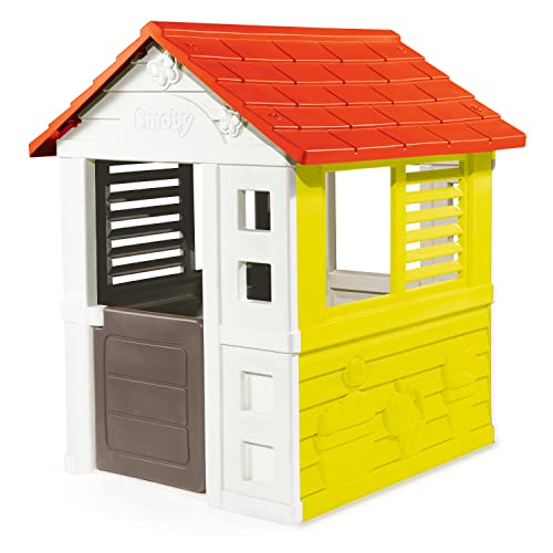 Smoby – Lovely Haus - Spielhaus für Kinder für drinnen und draußen, mit kleiner Eingangstür und Fenstern Gartenhaus für Jungen und Mädchen ab 2 Jahren von Smoby