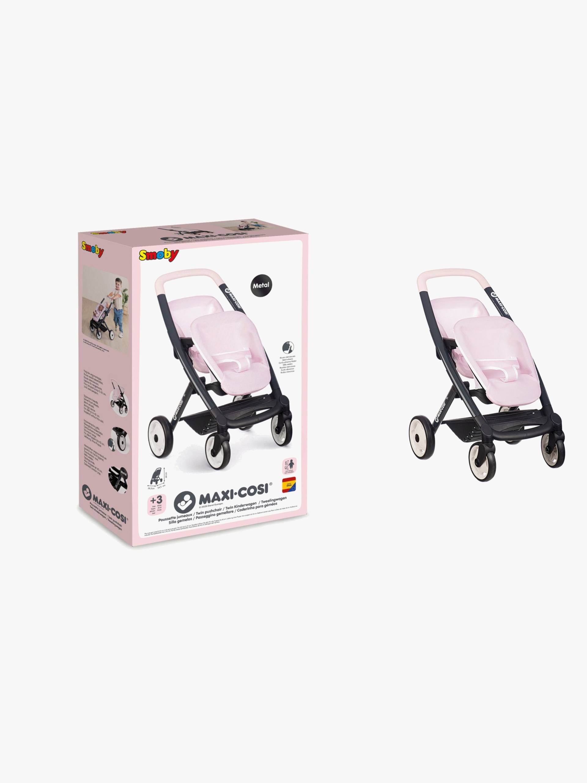 Smoby MAXI-COSI Zwillingswagen, Rosa von Smoby