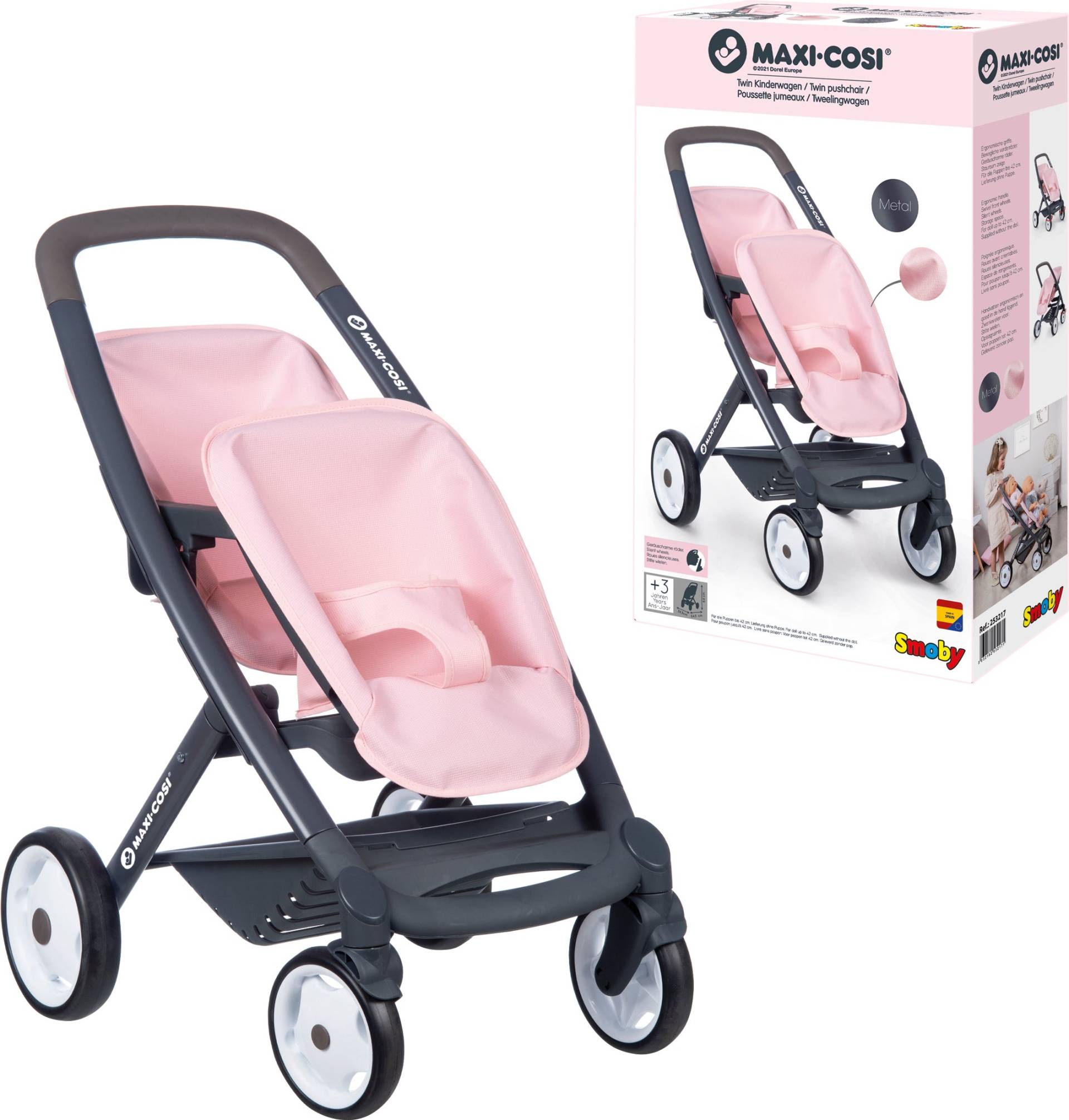 Smoby Maxi-Cosi Zwillingspuppenwagen, Rosa von Smoby