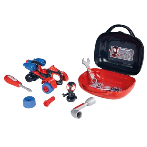 Smoby - Spidey Spin Box – Werkzeugkoffer Miles Morales – Spielzeug zum Basteln für Kinder – 360928 von Smoby