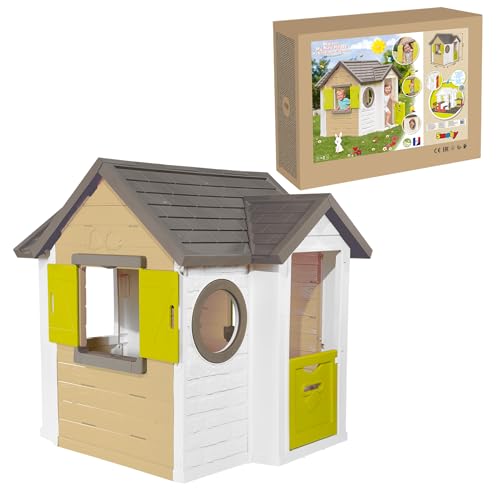 Smoby - Mein Neues Haus - Spielhaus für Kinder für drinnen und draußen, erweiterbar durch Zubehör, Gartenhaus für Jungen und Mädchen ab 2 Jahren von Smoby