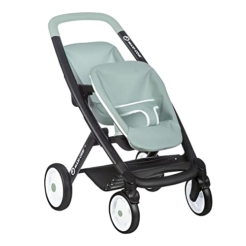 Smoby - Maxi Cosi Zwillings-Sportpuppenwagen - für Puppen bis 42 cm – Puppenwagen für zwei Puppen im Quinny-Design, für Kinder ab 3 Jahren von Smoby