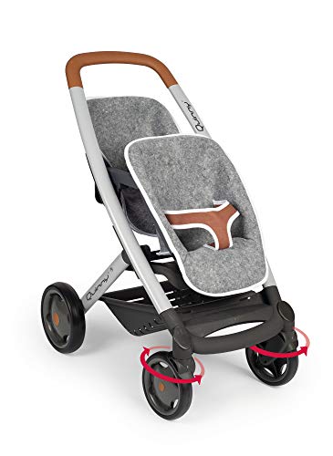 Smoby – Maxi Cosi Zwillings-Sportwagen Grau - für Puppen bis 42 cm – Puppenwagen für zwei Puppen im Quinny-Design, für Kinder ab 3 Jahren von Smoby