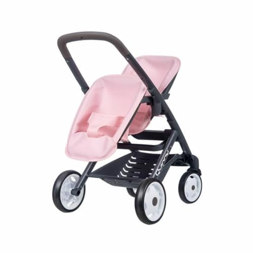 Smoby – Maxi Cosi Zwillings-Sportwagen Rosa - für Puppen bis 42 cm – Puppenwagen für zwei Puppen im Quinny-Design, für Kinder ab 3 Jahren von Smoby