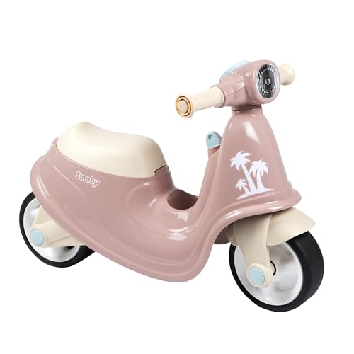 Smoby - Scooter Pink - Strandscooter, mit mechanischem Zündschlüssel, Lenkblockierung und Flüsterrädern, Laufrad für Kinder ab 18 Monate von Smoby
