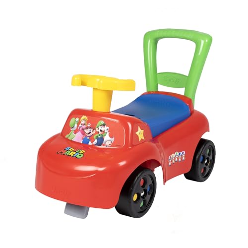 Smoby - Super Mario Auto - Rutscherfahrzeug - Kinderfahrzeug mit Staufach und Kippschutz, für drinnen und draußen, Super Mario Design, für Kinder ab 10 Monaten von Smoby