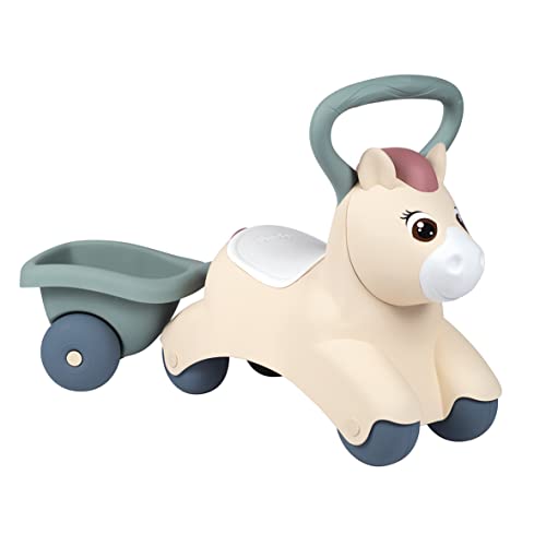 Smoby Toys - Little Smoby Baby-Rutscher Pony - Rutschfahrzeug ab 1 Jahr - Baby-Lauflernhilfe mit kleinem Anhänger von Smoby