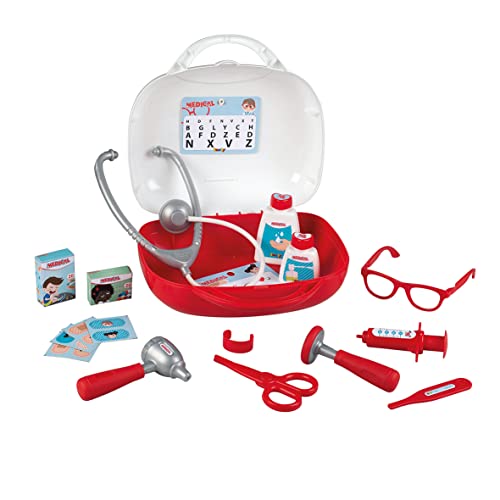 Smoby Toys - Arztkoffer Kinder (klein) - Spielzeug-Doktorkoffer mit Zubehör (15 Teile) - Medizin-Koffer für Kinder ab 3 Jahren von Smoby