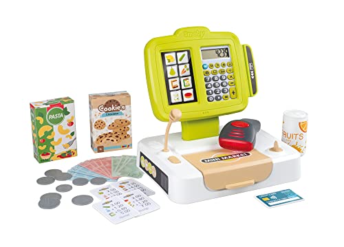 Smoby - elektronische Supermarktkasse - Spielkasse mit Taschenrechnerfunktion, Licht- und Soundgeräuschen sowie viel Zubehör, für Kinder ab 3 Jahren von Smoby