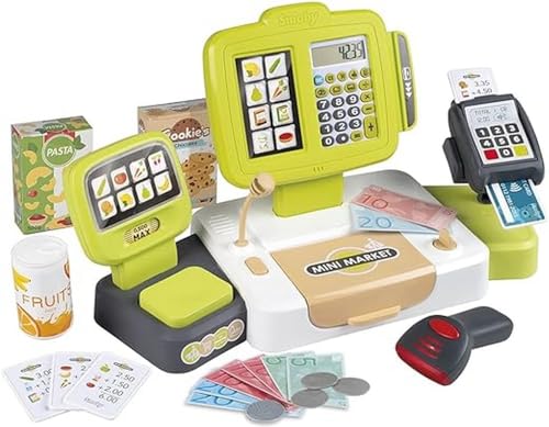 Smoby - elektronische Supermarktkasse XL - Spielkasse mit Taschenrechnerfunktion, Licht- und Soundgeräuschen und viel Zubehör, für Kinder ab 3 Jahren von Smoby
