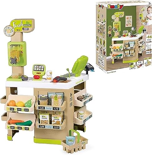 Smoby - Supermarkt Fresh Market - Bio-Supermarkt mit Spielkasse, Einkaufskorb, viel Zubehör und Elektronischen Funktionen, für Kinder ab 3 Jahren von Smoby