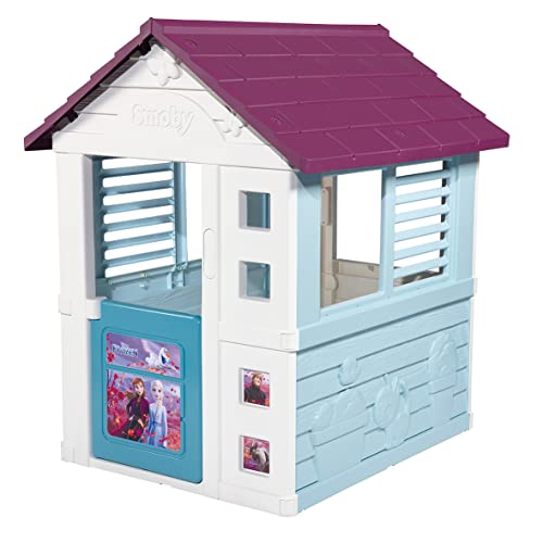 Smoby - Die Eiskönigin Spielhhaus - Kinderhaus für drinnen und draußen, mit kleiner Eingangstür und Fenstern, Frozen Design, für Kinder ab 2 Jahren von Smoby