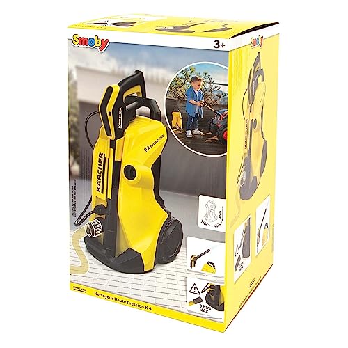 Smoby Toys - Kärcher Hochdruckreiniger K4 (schwarz-gelb) für Kinder - Spiel-Putzgerät mit Wasserstrahl-Funktion - Spielzeug von 3-6 Jahren von Smoby
